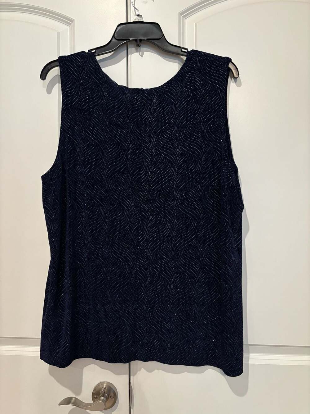Vikki Vi Navy Sparkle Sleeveless Tank Top Plus Size 3X